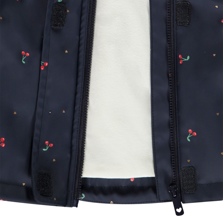 Parka met waterafstotende coating en kersenprint voor meisjes 