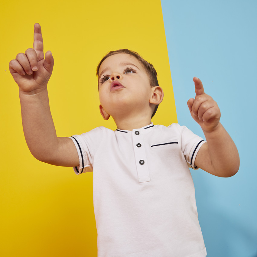 Polo met korte mouwen en teddy kraag voor baby jongen 