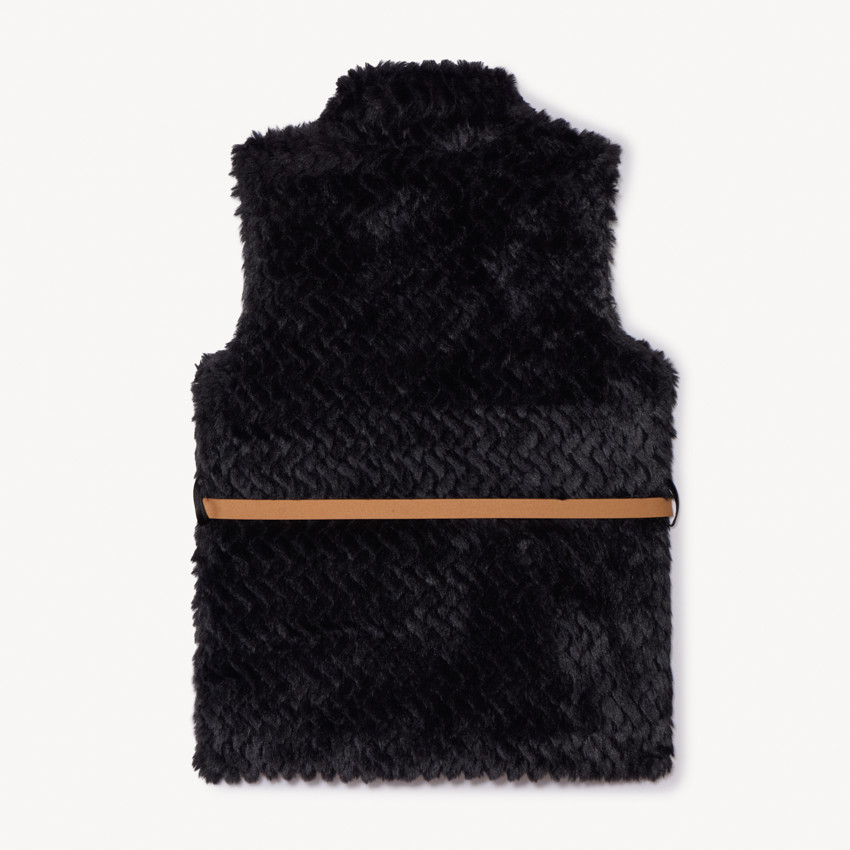 Gilet zonder mouwen met ceintuur in faux bont voor meisjes 
