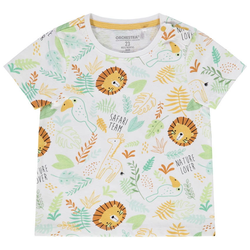 T-shirt manches courtes imprimé safari pour bébé garçon 