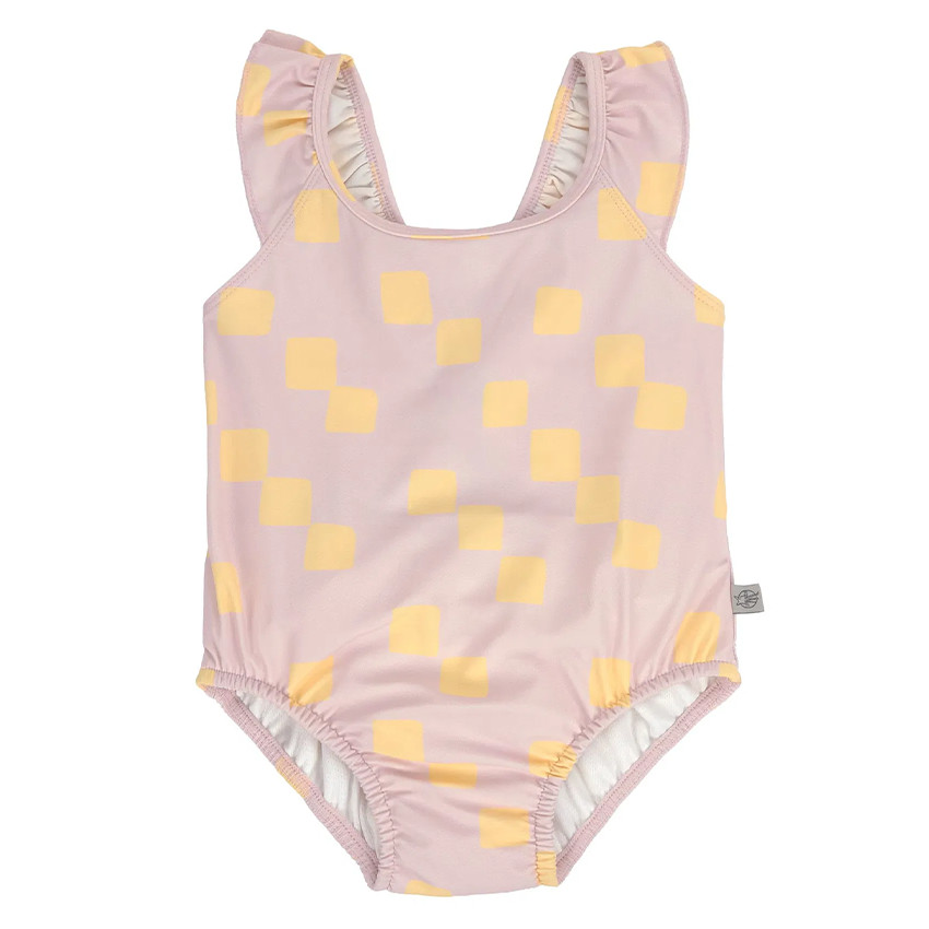 Maillot de bain avec couche T98 (25-36 mois) Checkerboard Pale Pink/Yellow 