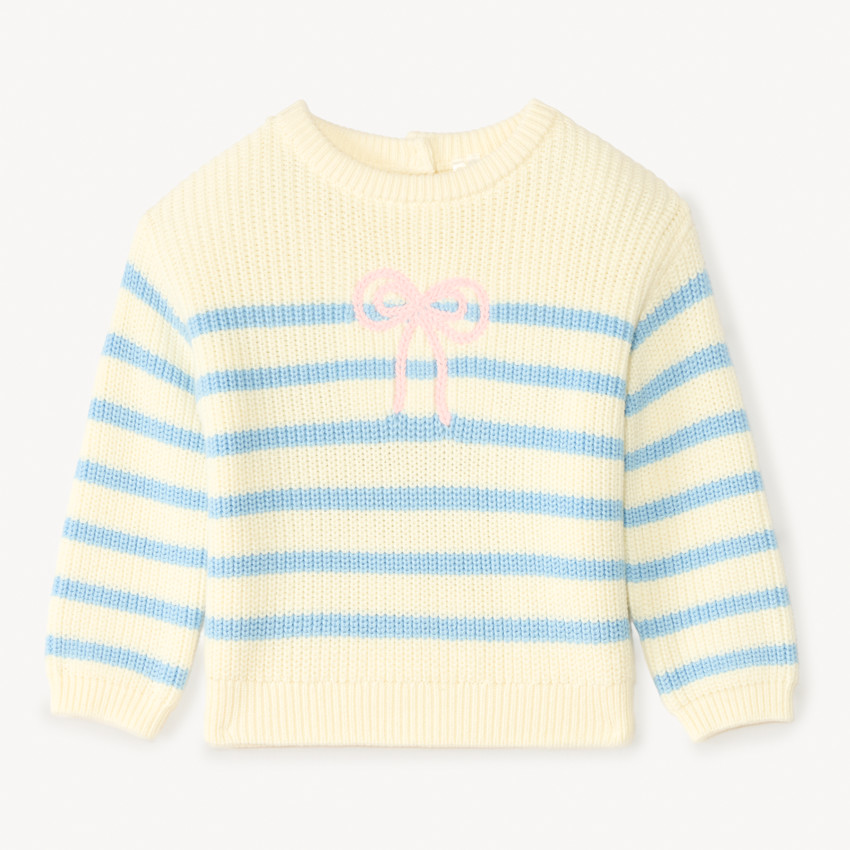 Pull marinière en tricot pour bébé fille 
