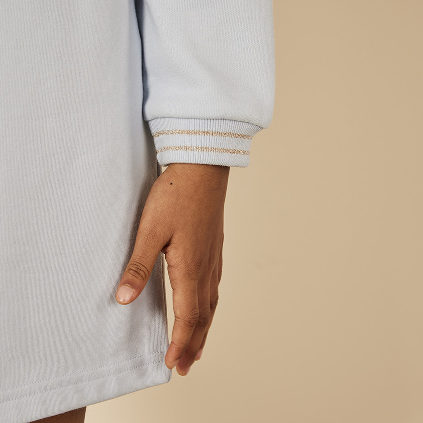 Sweatshirtjurk met lange pofmouwen print College voor meisjes 