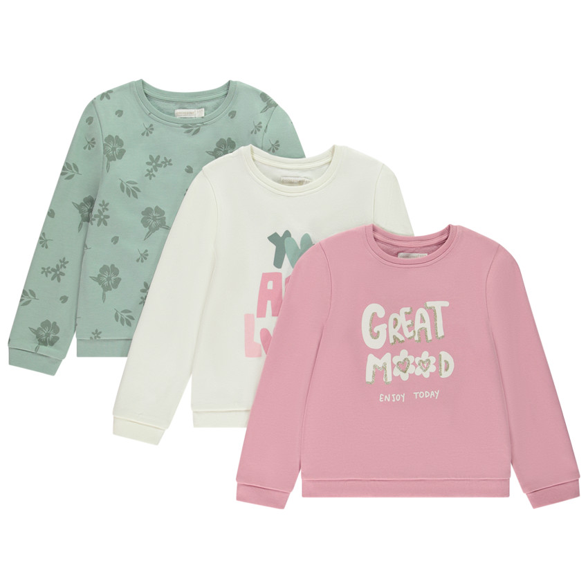 Set van 3 fleece sweatshirts voor meisjes 