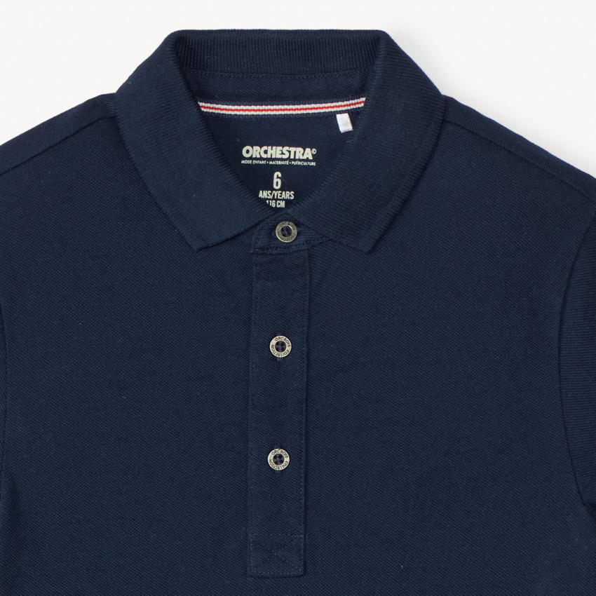 Katoenen korte mouwen polo in effen kleur voor jongens 