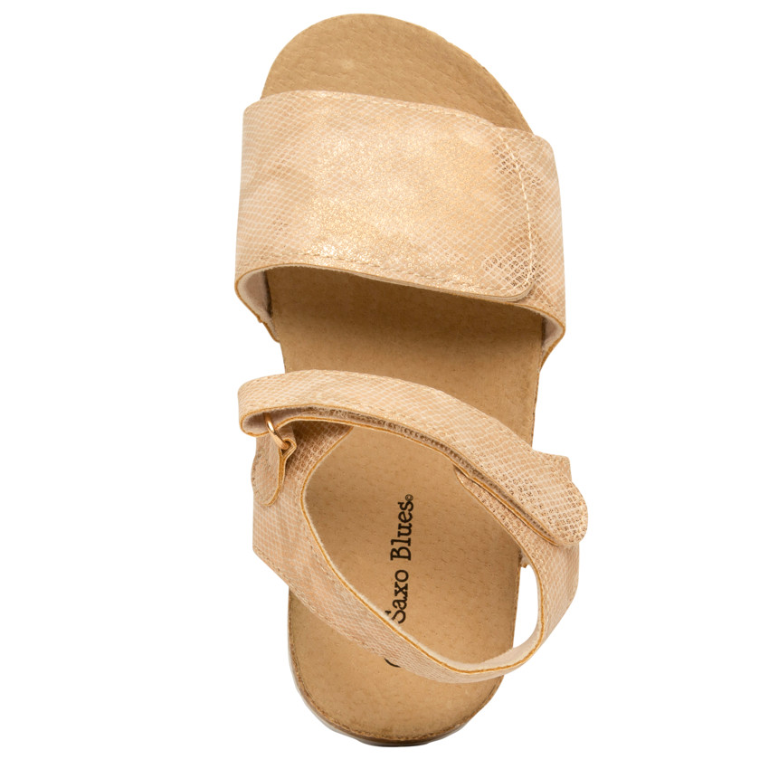 Sandales brillantes à scratchs effet peau de serpent pour fille 