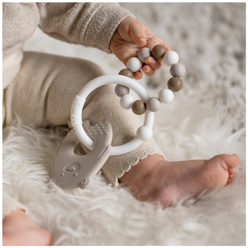 Anneau de dentition silicone Perle Ours Argile 