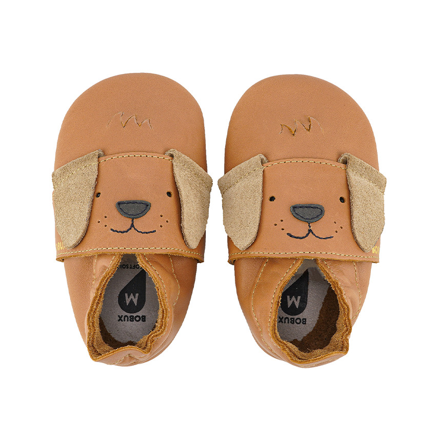 Chaussons en cuir pour bébé Soft Soles taille L - Little Pup le Chien 