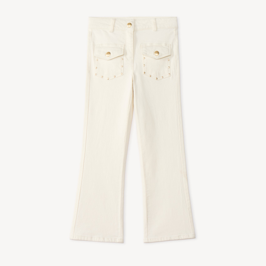 Jean flare avec poches plaquées fille 
