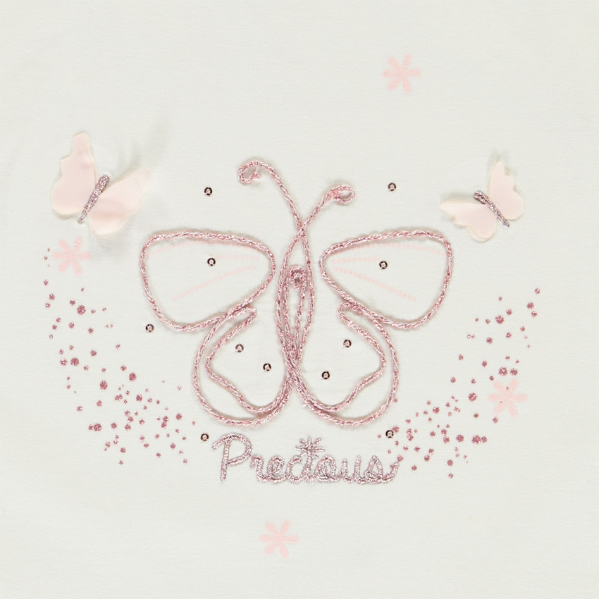 Korte mouwen T-shirt met cording vlinder voor meisjes 