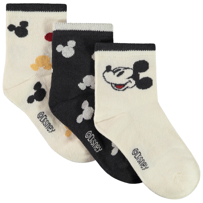 Lot de 3 paires de chaussettes normales Mickey Disney pour garçon 