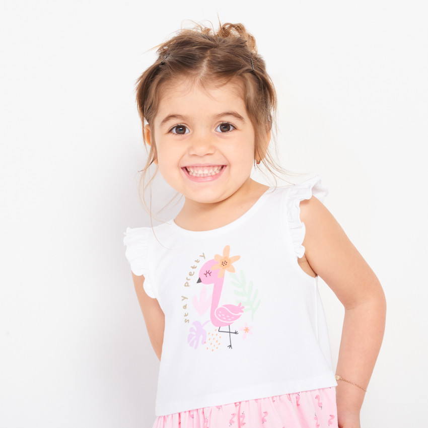 Rok met fantasie van flamingo