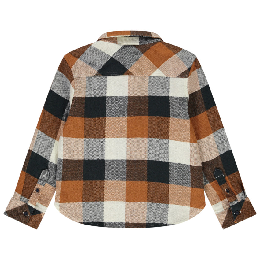 Chemise manches longues à carreaux avec poche pour garçon 