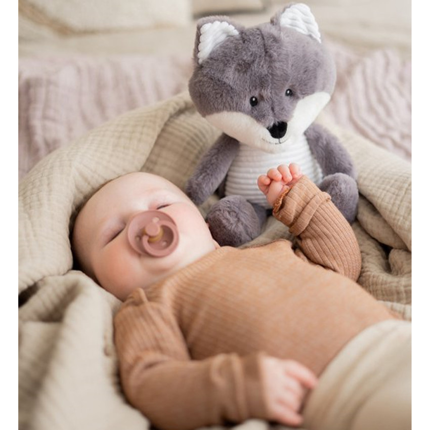 Doudou battements de coeur - Renard Robin - Orange - à piles 