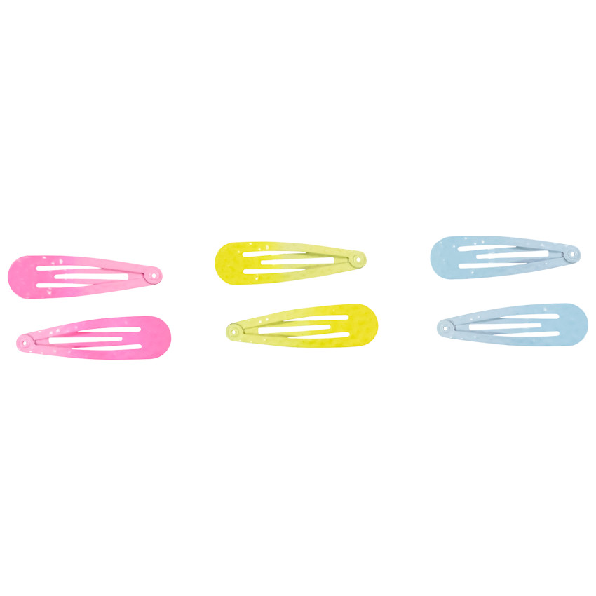 Lot de 6 barrettes colorées en métal pour fille 