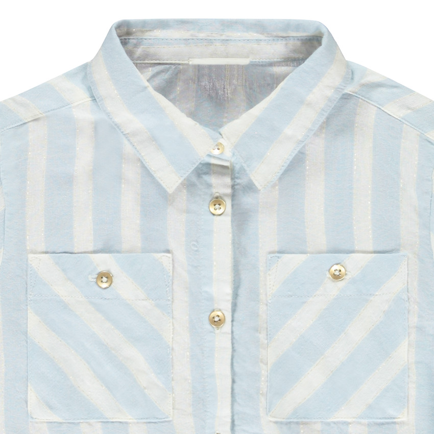 Lange gestreepte blouse met strik voor meisjes 