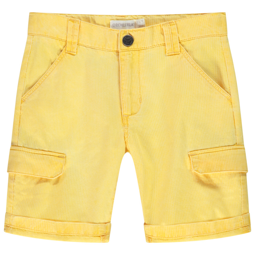 Bermuda court en toile armurée avec poches à rabat pour garçon 