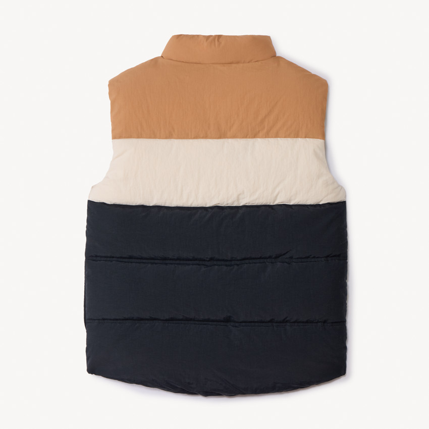 Mouwloze donsjas met colour block effect voor jongens 