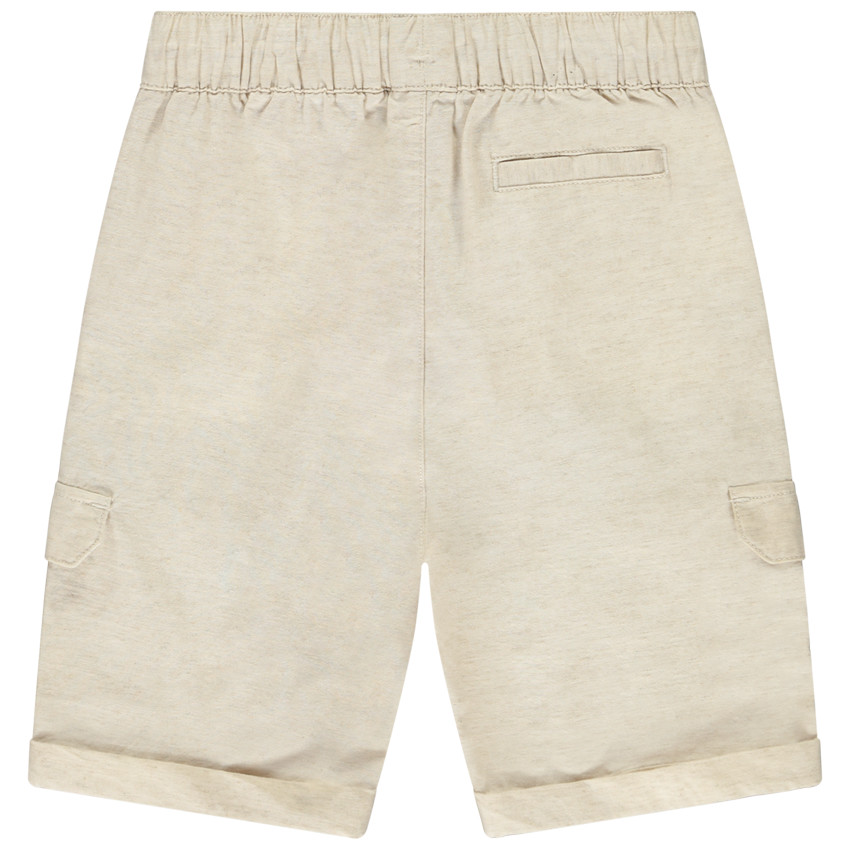 Bermuda van stof met een gemêleerd effect voor jongen 