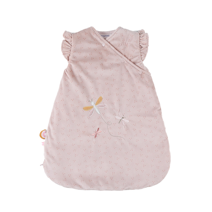 Gigoteuse sans manches en veloudoux 50 cm Libellule rose 