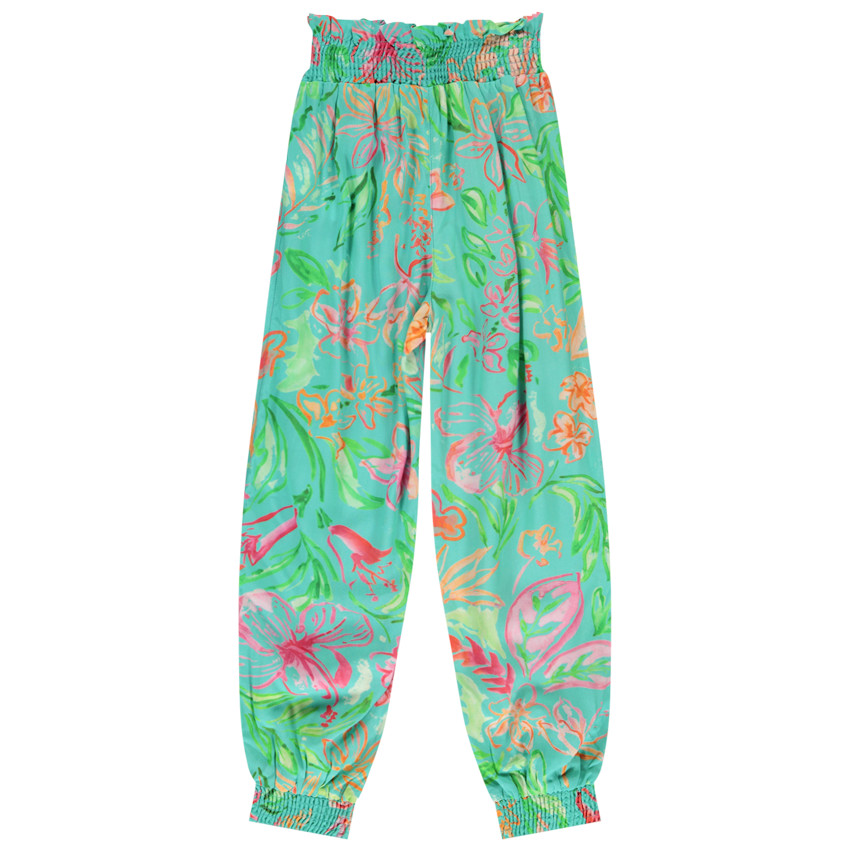 Pantalon fluide imprimé tropical pour fille 