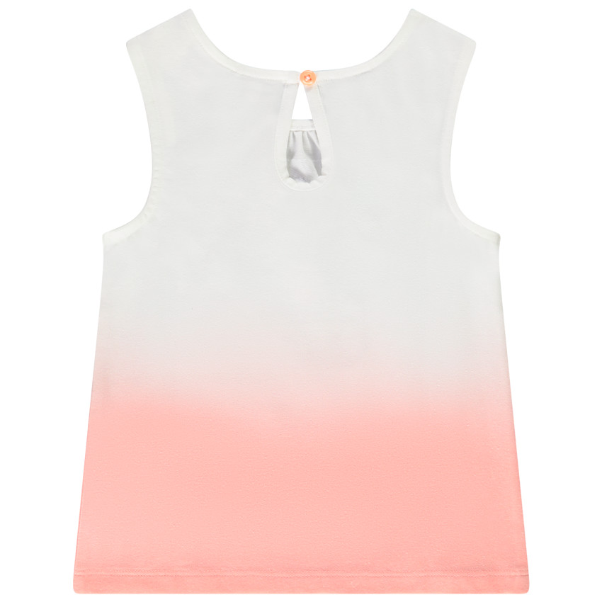 Mouwloos T-shirt in jersey met tie and dye-effect en bloemenprint voor meisjes 