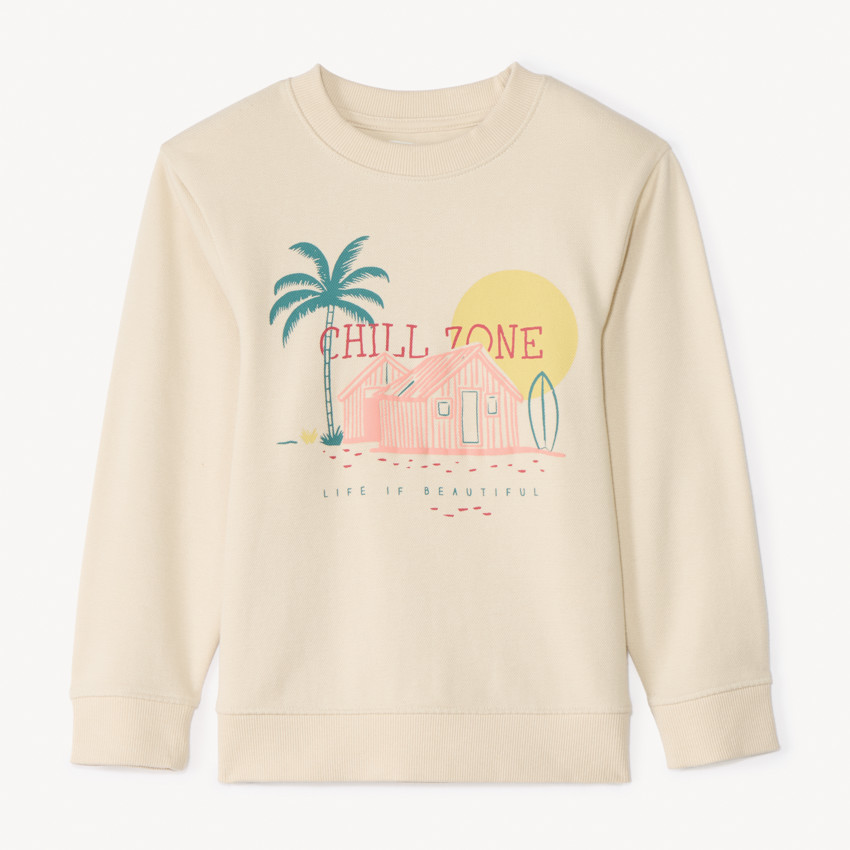 Piqué sweatshirt met fantasieprint voor jongens 