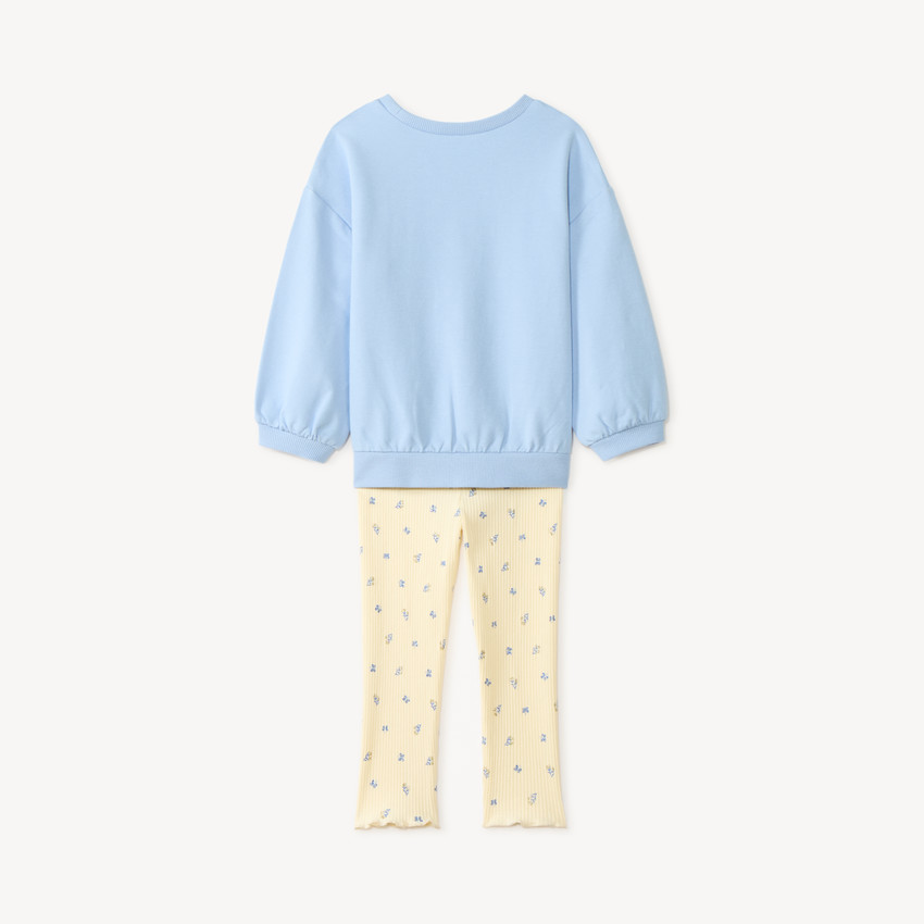Ensemble sweat + legging print papillons avec sequins pour bébé fille 