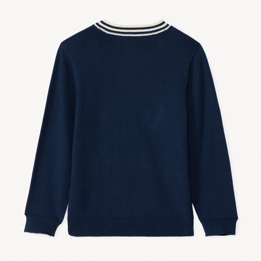 Lang: 'Lang: 'T-shirt met lange mouwen en V-hals met bootprint voor jongens'. 