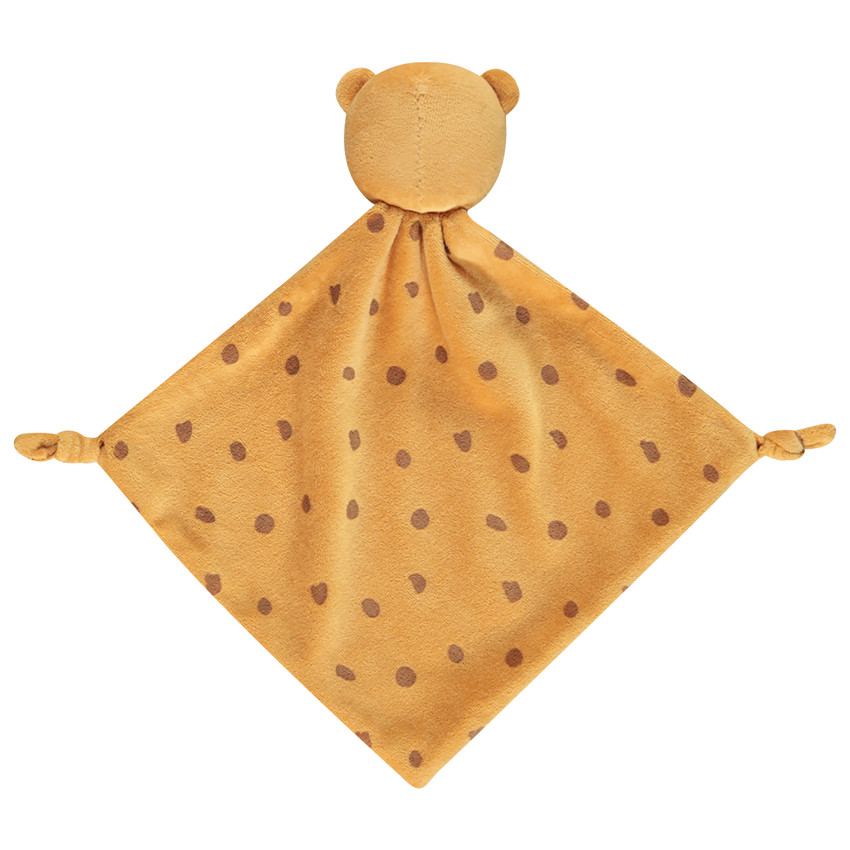 Doudou plat léopard en velours tacheté pour bébé 