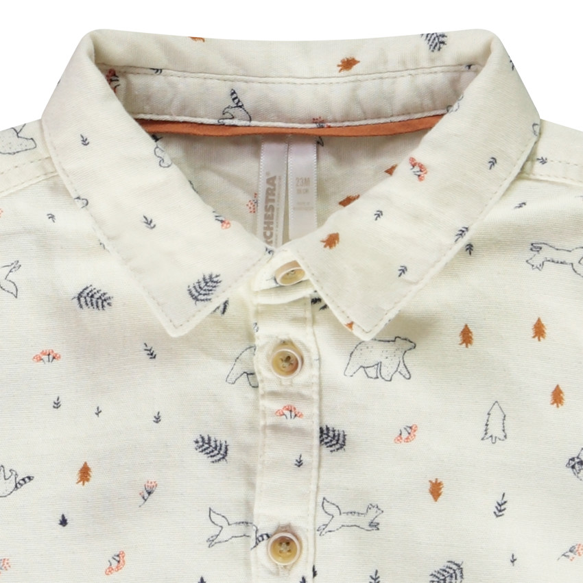 Chemise manches longues en double gaze de coton pour bébé garçon 