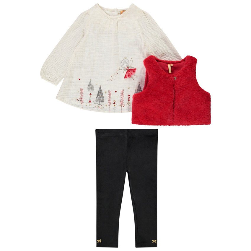 Set van 3 stuks met fantasieprint voor baby meisje 