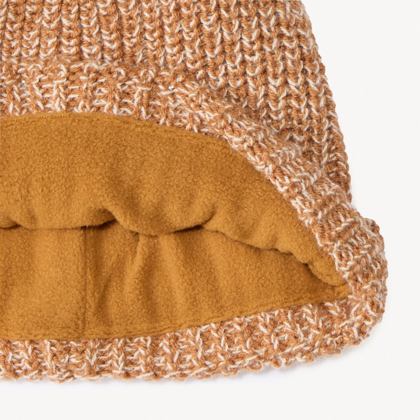 Bonnet ludique ourson en tricot perlé pour bébé 