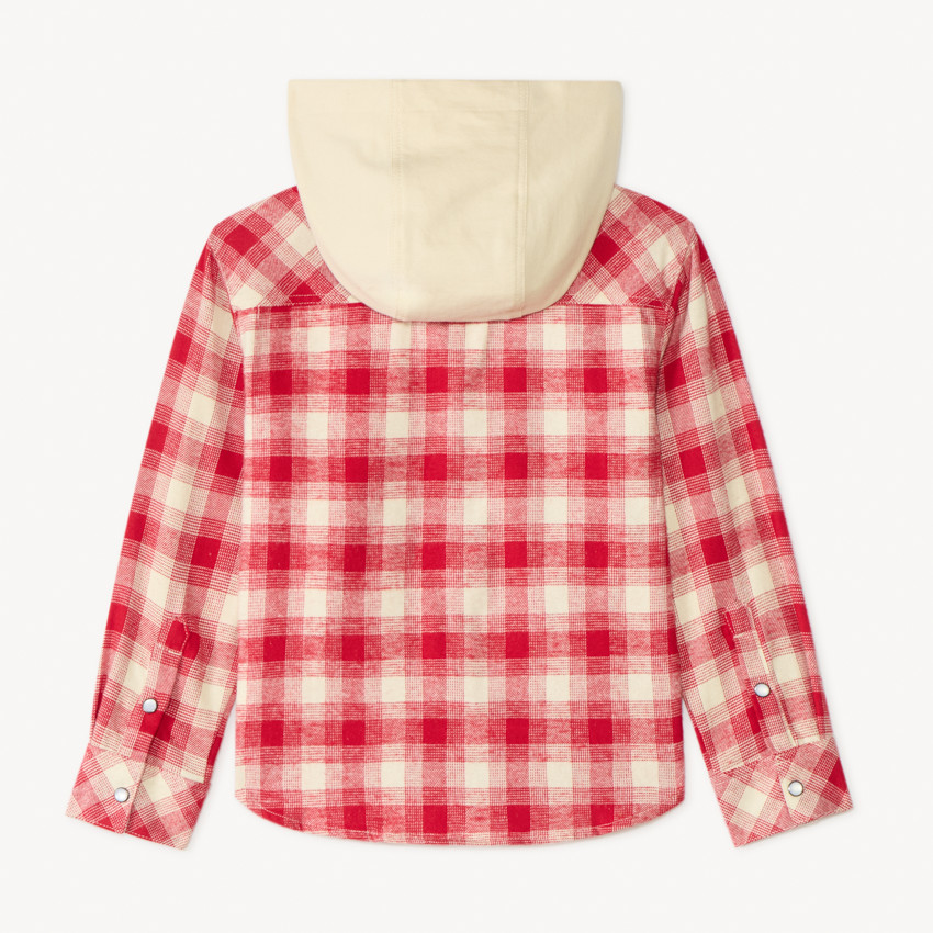 Surchemise à carreaux avec capuche pour fille 