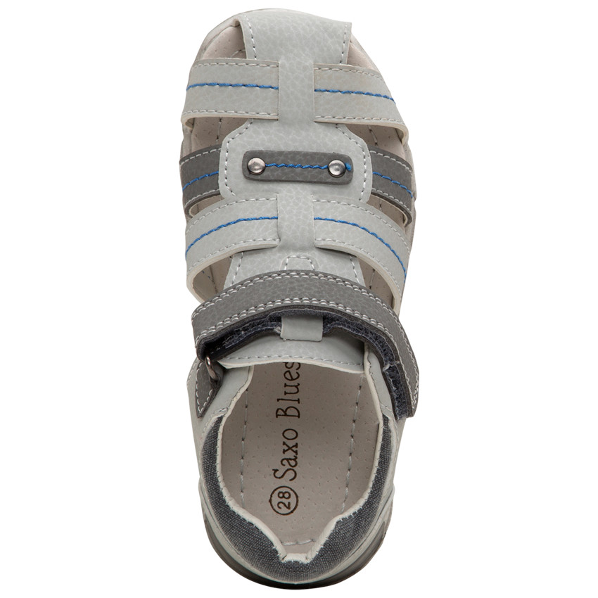 Nu-pieds contrastés à scratch et surpiqûres contrastées 