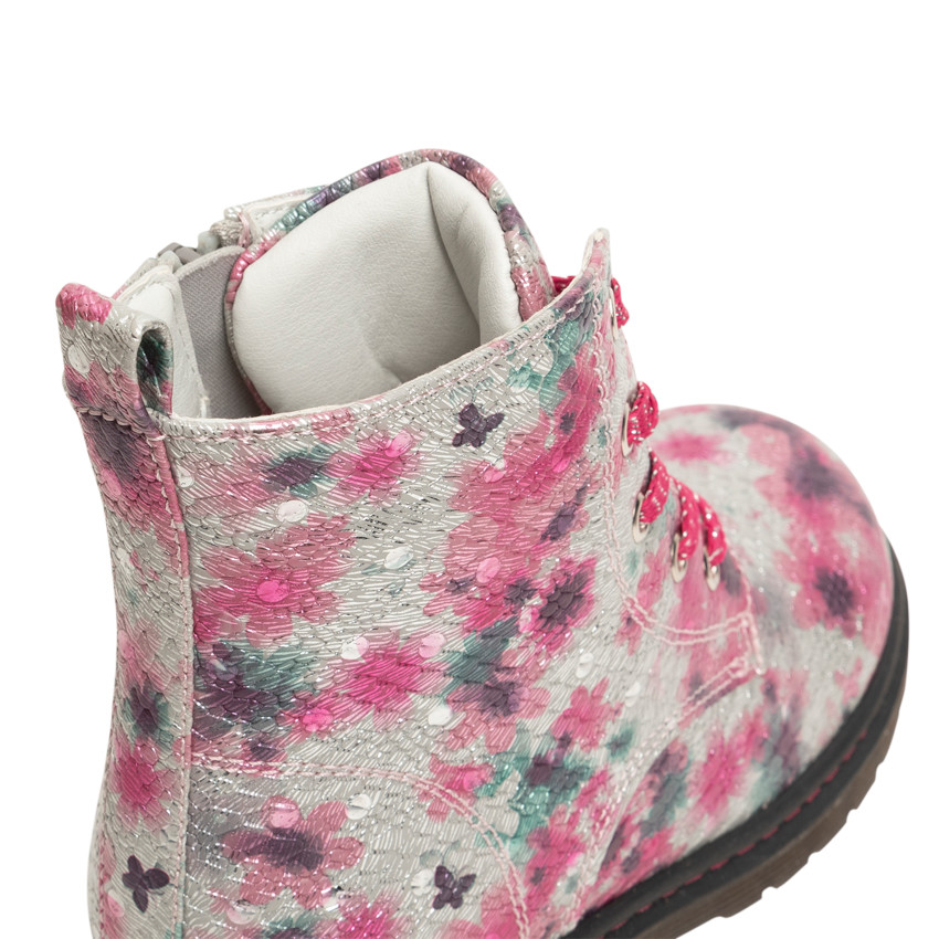 Bottillons effet écailles et imprimé floral pour enfant fille 