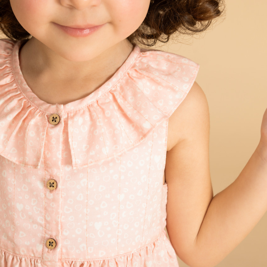 Rok met volantkraag en hartjesprint voor babymeisjes 