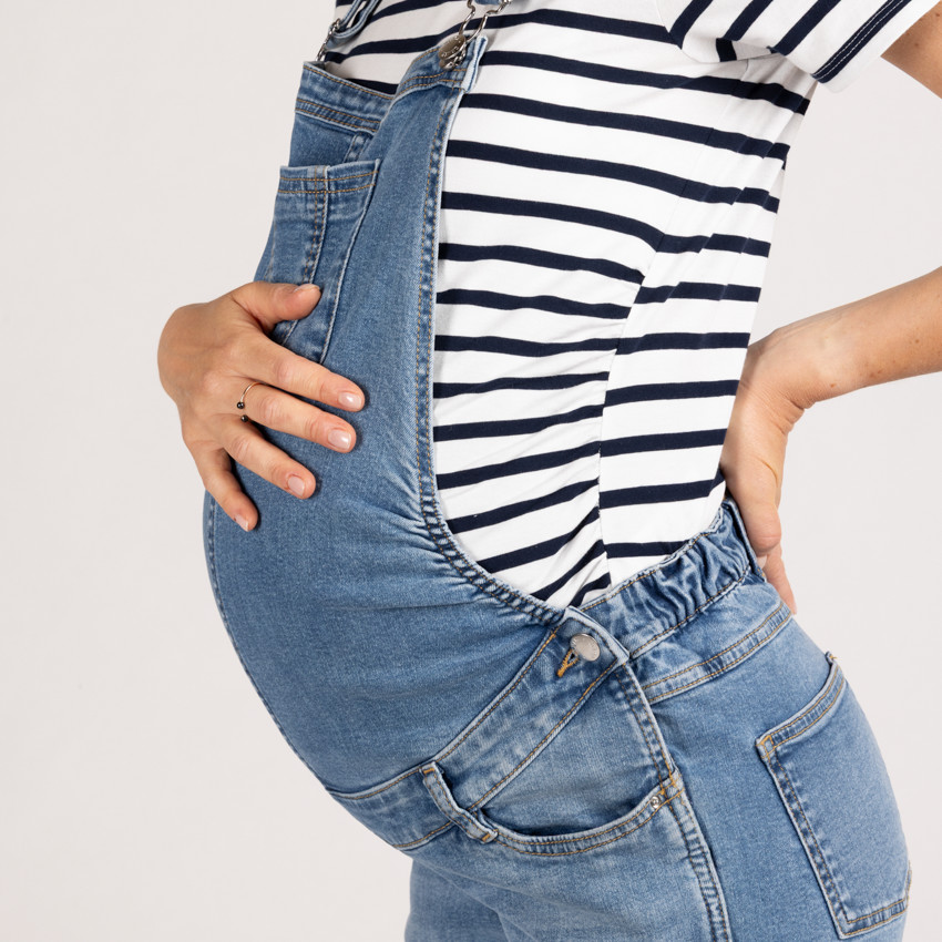 Lange zwangerschapsjeanssalopette 