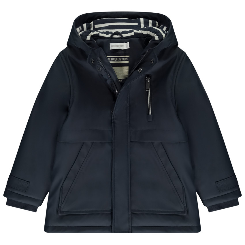 Parka gom gewatteerd in waxstijl voor jongens 