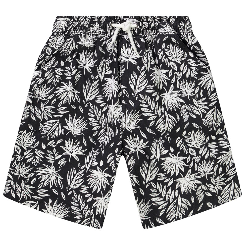 Bermuda van katoen met bladerenprint voor jongens 