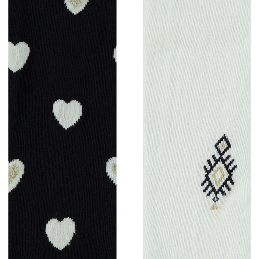 Lot de 2 collants épais fantaisie pour fille 