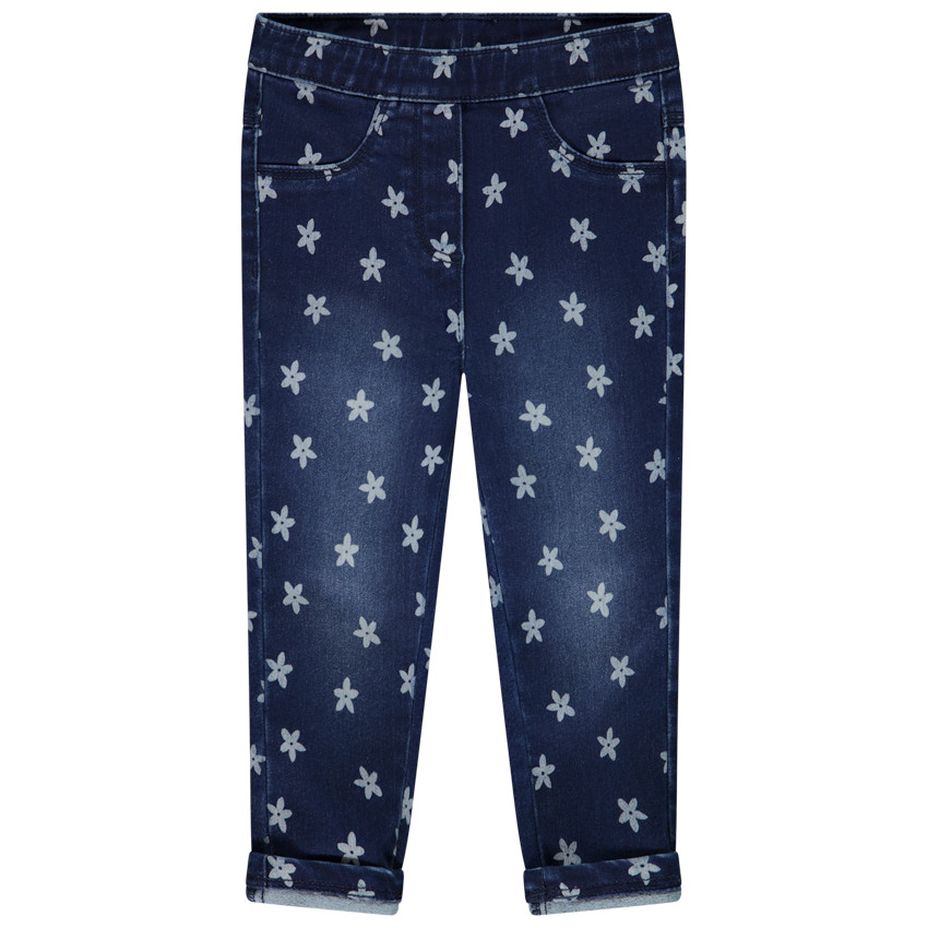 Jegging super stretch en twill imprimé fleurs pour bébé fille 