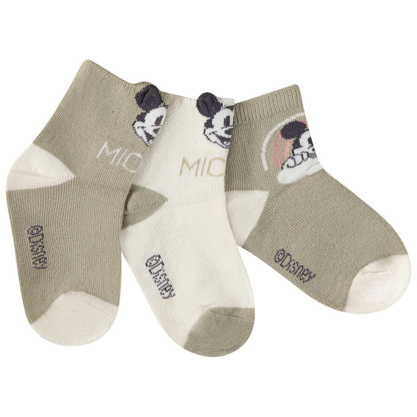 Lot de 3 paires de chaussettes courtes Mickey Disney pour bébé garçon 