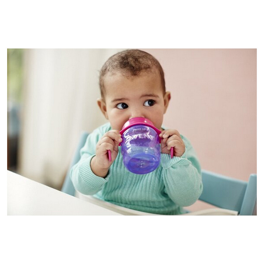 Oefenbeker lekvrij +6m 200ml - Roze/paars  