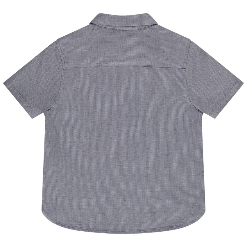 Katoenen hemd met korte mouwen en borstzak voor jongens 