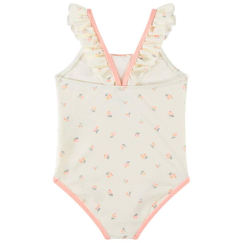 Maillot de bain 1 pièce effet cloqué et imprimé fleurs pour bébé fille 