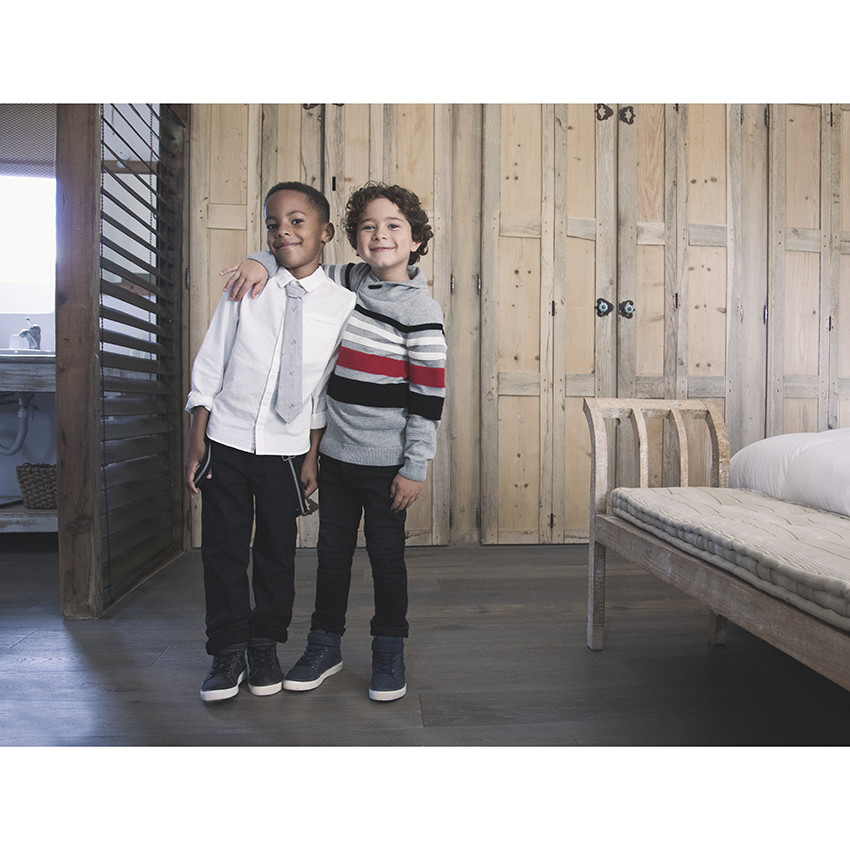 Wit hemd met lange mouwen en das voor jongens 