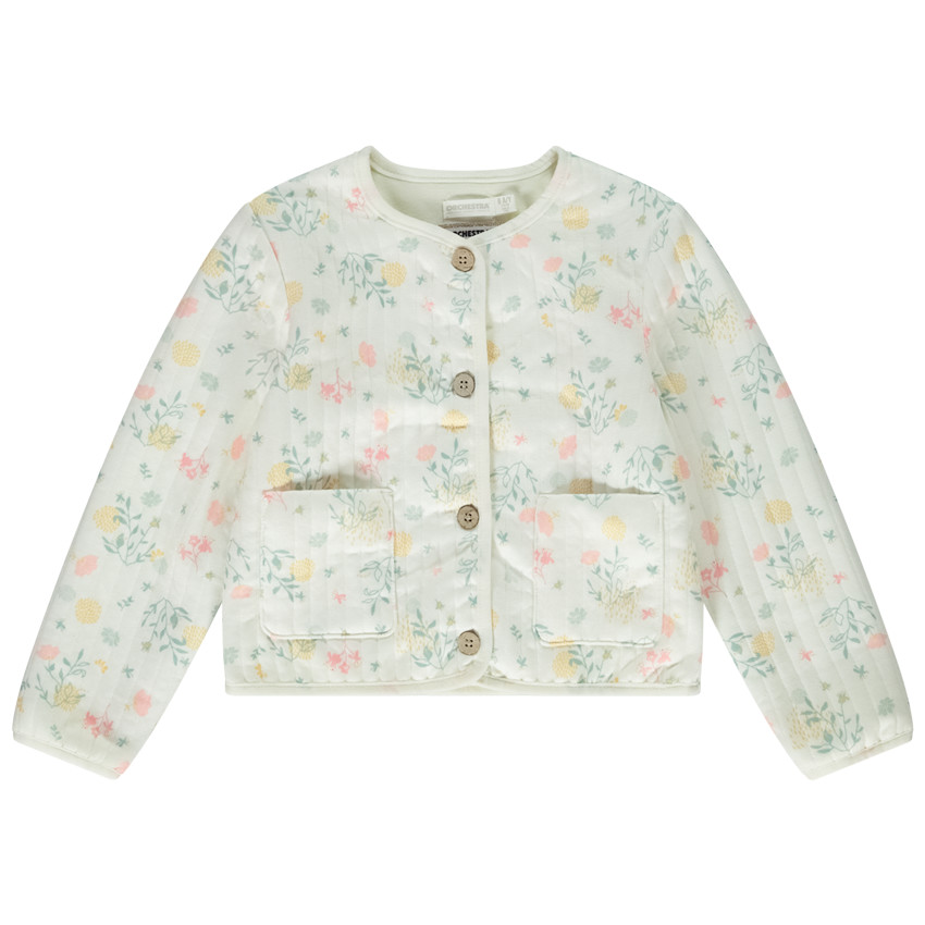 Veste matelassée imprimé floral pour fille 