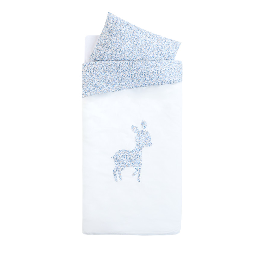Set de lit housse de couette 100 x 140 cm + taie d'oreiller 60 x 40 cm- Tiny Flowers 
