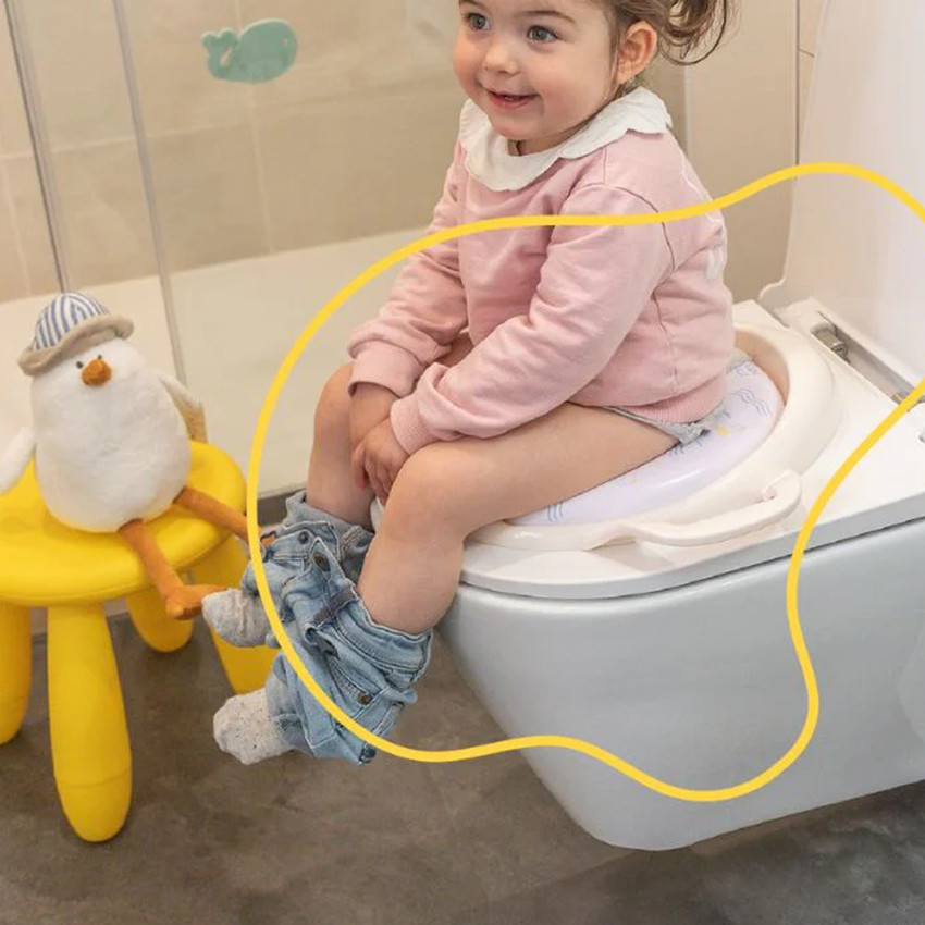 Réducteur de toilette confortable avec poignées Mouette 